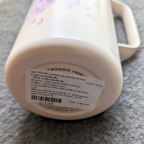 Starbucks Asia yellow pink petal SS 17oz mug BNWT - Picture 4 of 5